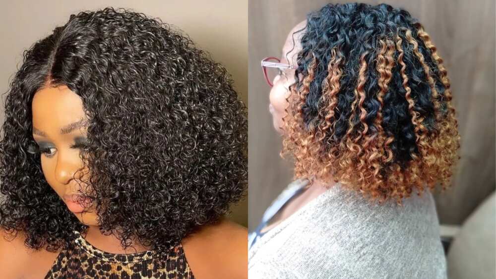 Short weaves with curls Short weaves with curls