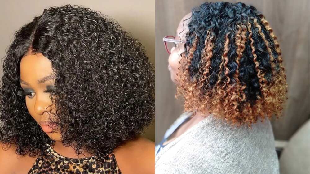 Short weaves with curls