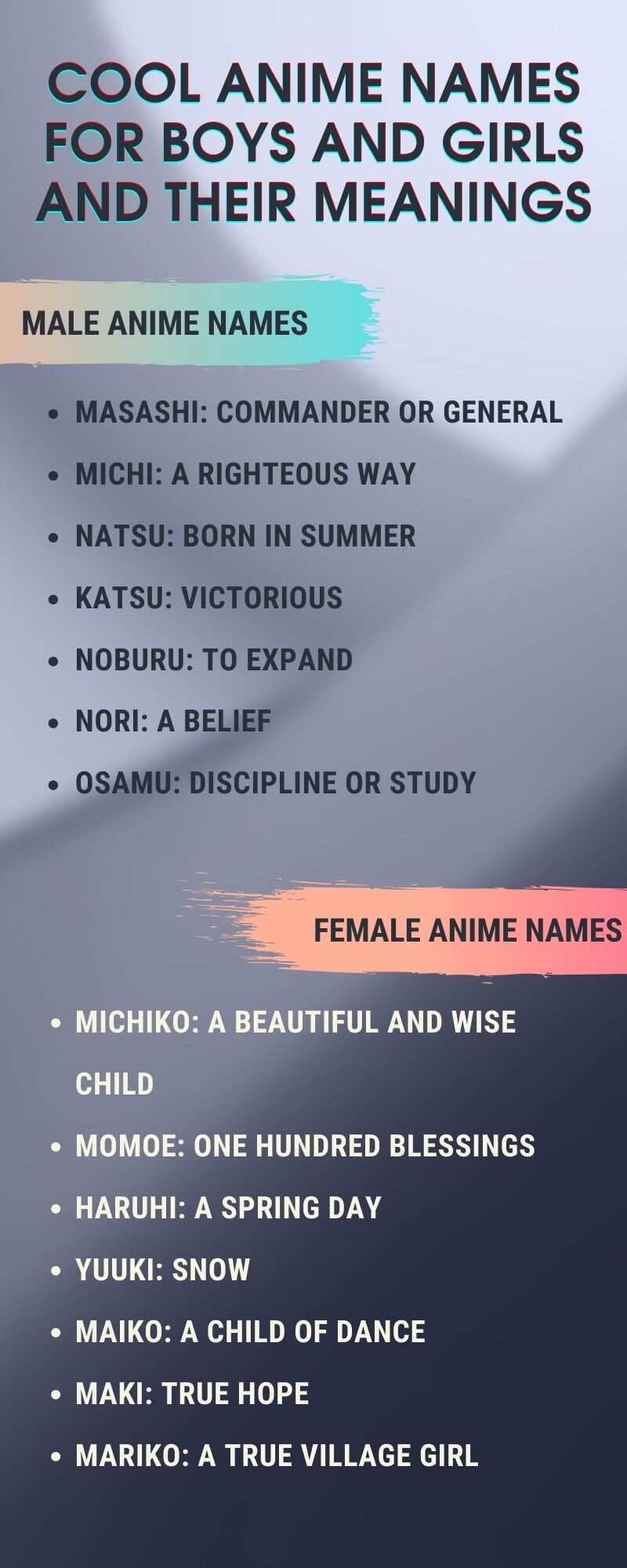 50 Cool Anime Names For Boys And Girls And Their Meanings Legit Ng