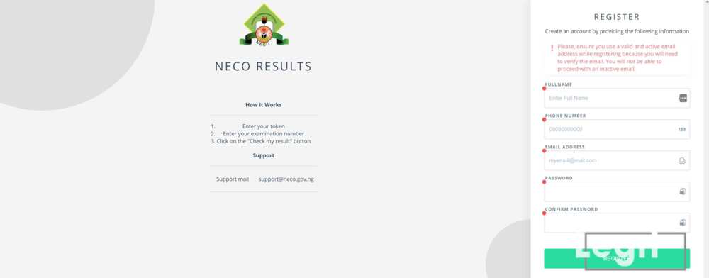 NECO confirmation of results