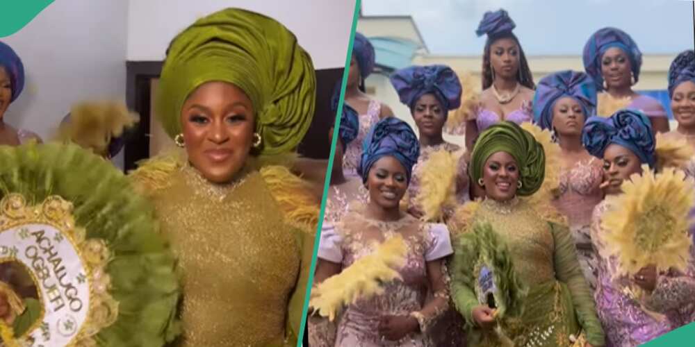 A bride and her asoebi ladies rock lovely attire