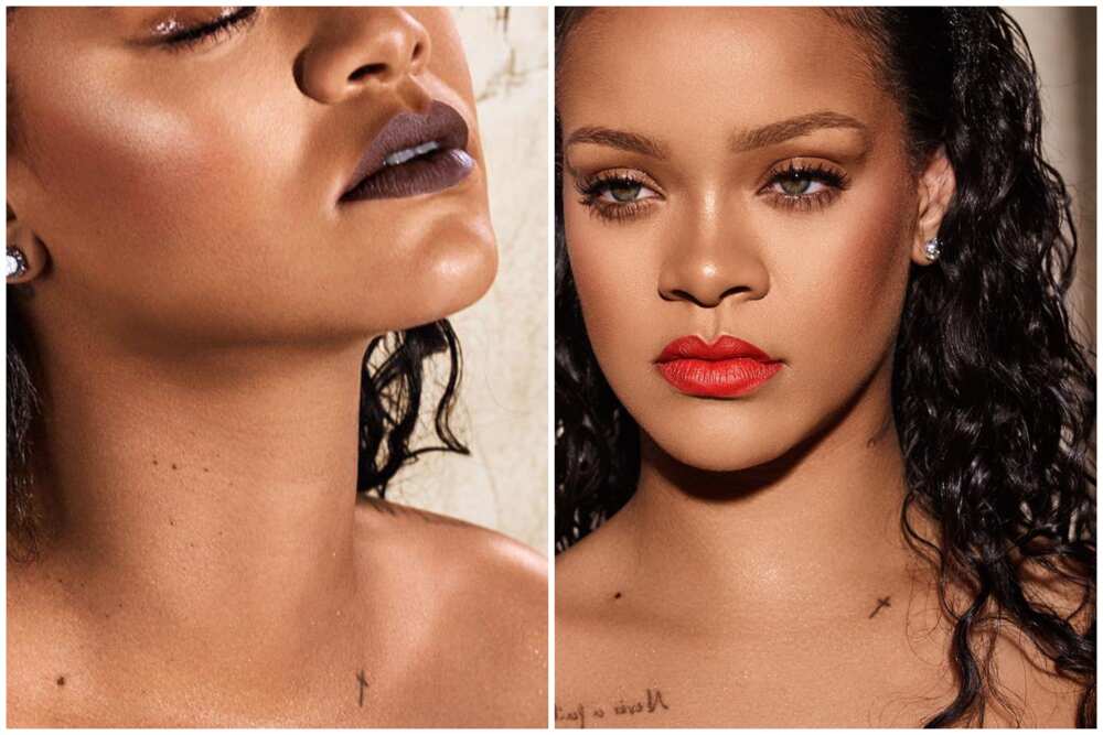 Rihanna’s tattoos' neck