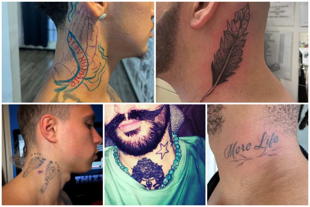 Side neck tattoos for men