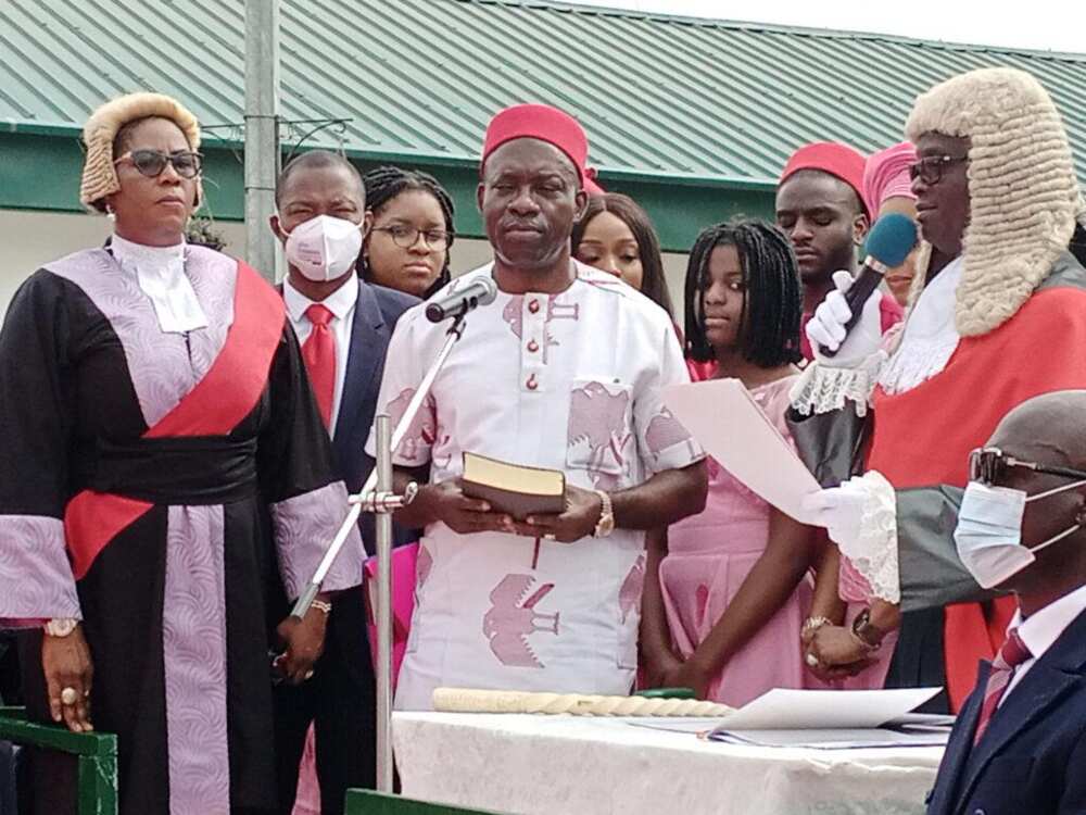 So sweet! Professor Soludo makes history, eats three local delicacies to celebrate his swearing-in