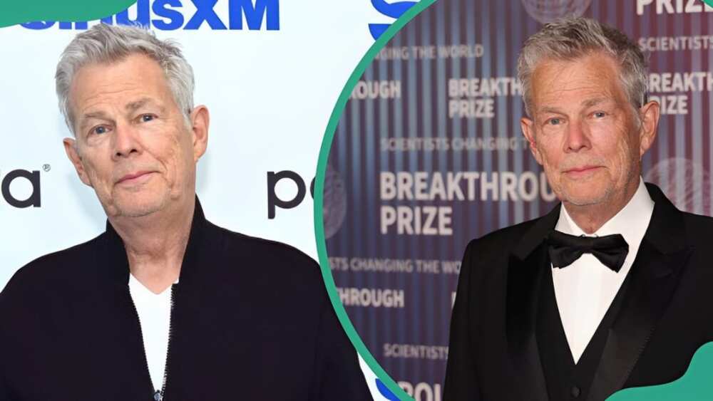 David Foster at the SiriusXM Studio (L). The producer at the Academy Museum (R)