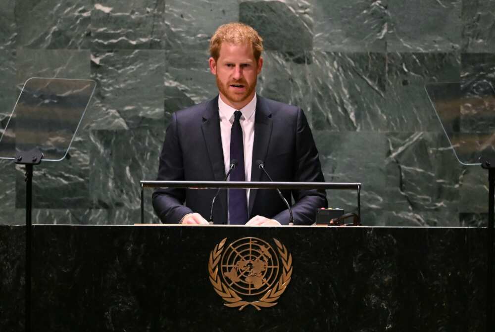Prince Harry delivers the keynote address on Nelson Mandela International Day at the United Nations in New York on July 18, 2022 Prince Harry delivers the keynote address on Nelson Mandela International Day at the United Nations in New York on July 18, 2022