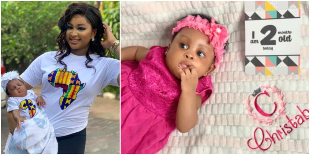 Actress Etinosa shares adorable photos of daughter as she clocks 2 months