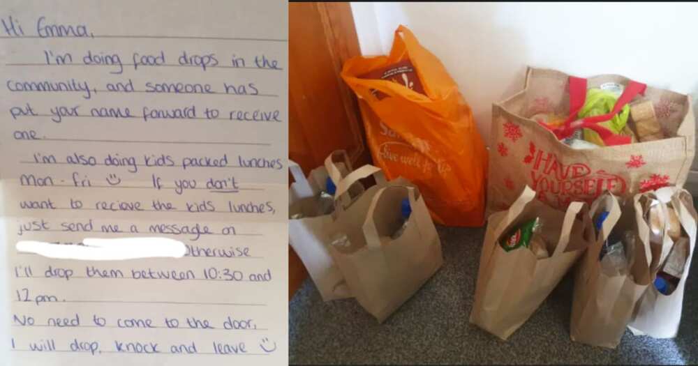 Mum of 5 In Tears of Joy as Stranger Leaves Food At Doorstep For Her Starving Kids