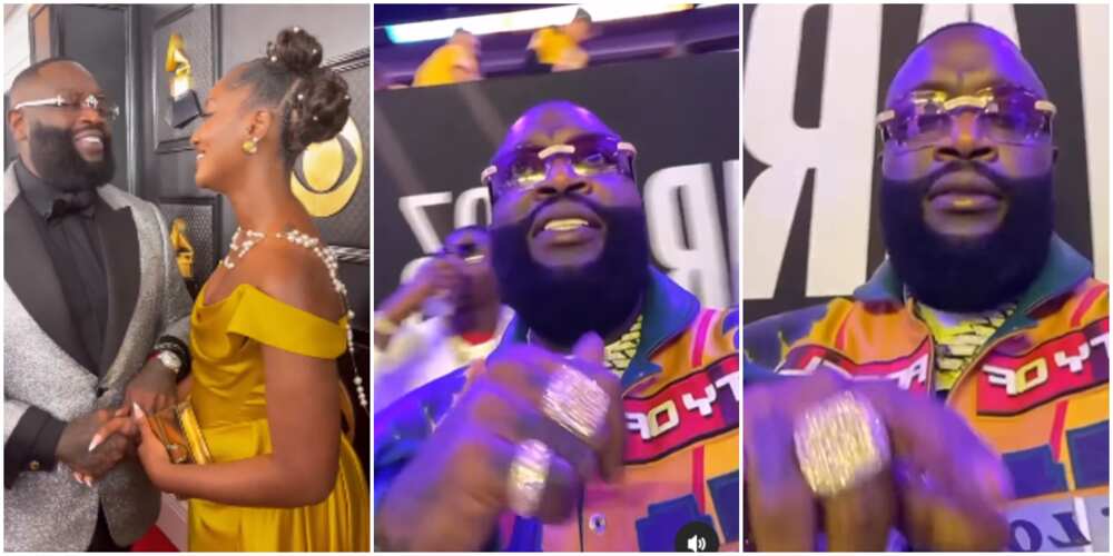 Rickross and Tems at the 2023 Grammys, Rickross vibes to Tems'performance at the NBA All-Star Halftime Game Show