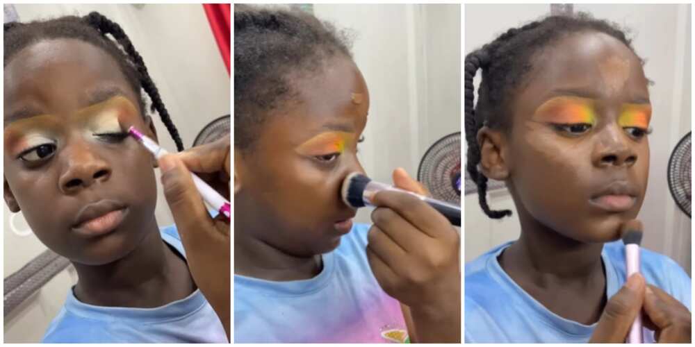 Photos of the 8-year-old makeup artist in training