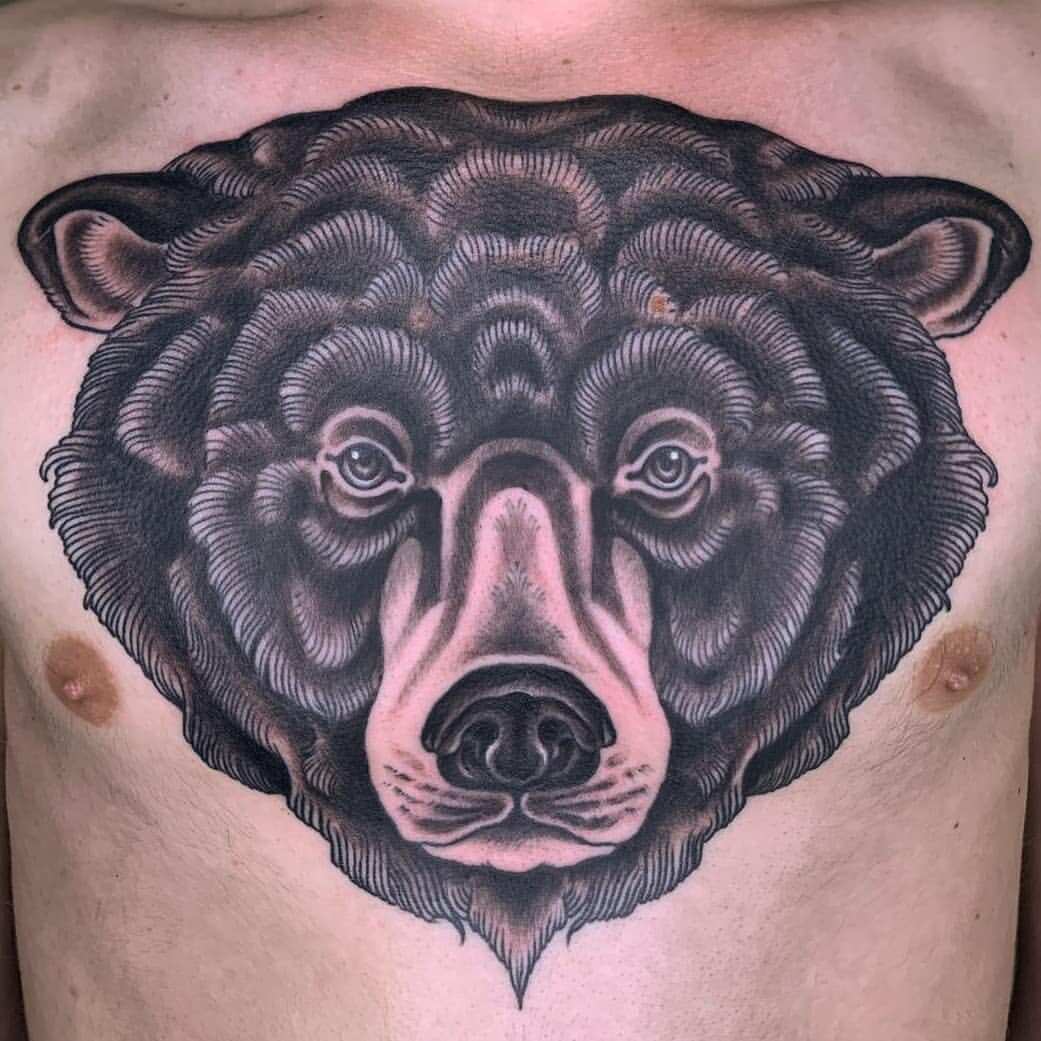 Buy Grizzly Bear Neotraditional Tattoo Style Art Print Online in India   Etsy
