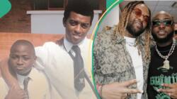 “Never give up”: Then and now photos of Davido with his school senior inspires Nigerians, they react