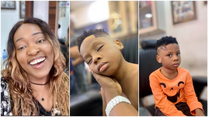 Where is your shop? Reactions as Nigerian female barber shows off fine haircut she gave little boy