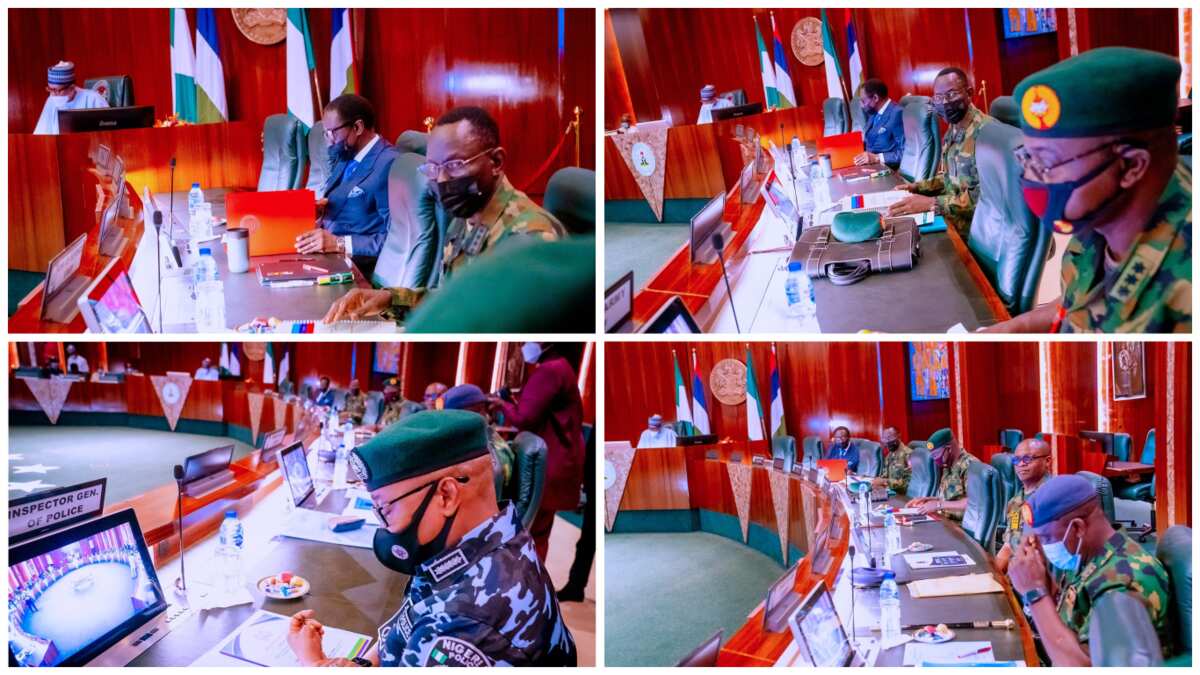 BREAKING: Photos Emerge As Buhari Presides Over Security Meeting - Legit.ng