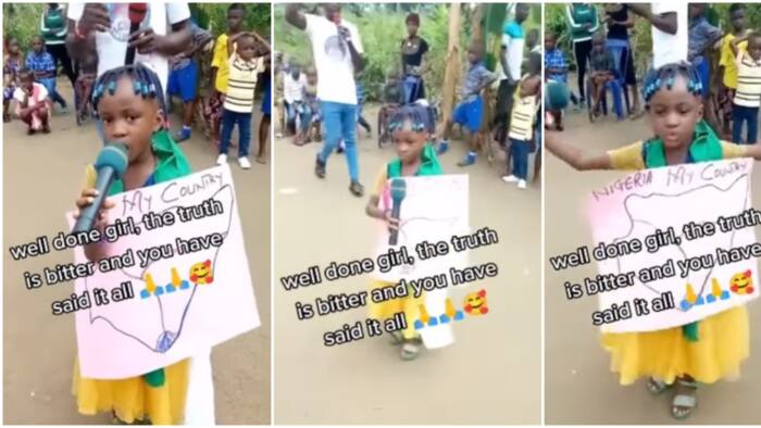 "There is no work": Little girl gives powerful speech about Nigeria in clean English, her video causes a stir