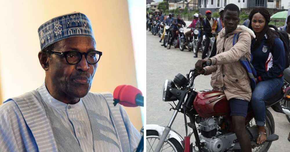 Preaident Buhari and Okada riders