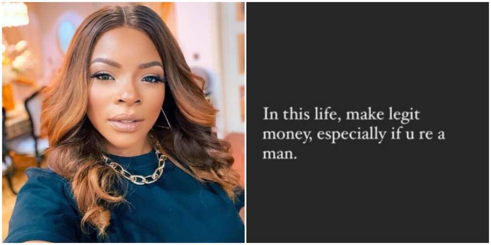 Make legit money, especially if you're a man, Laura Ikeji gives advice