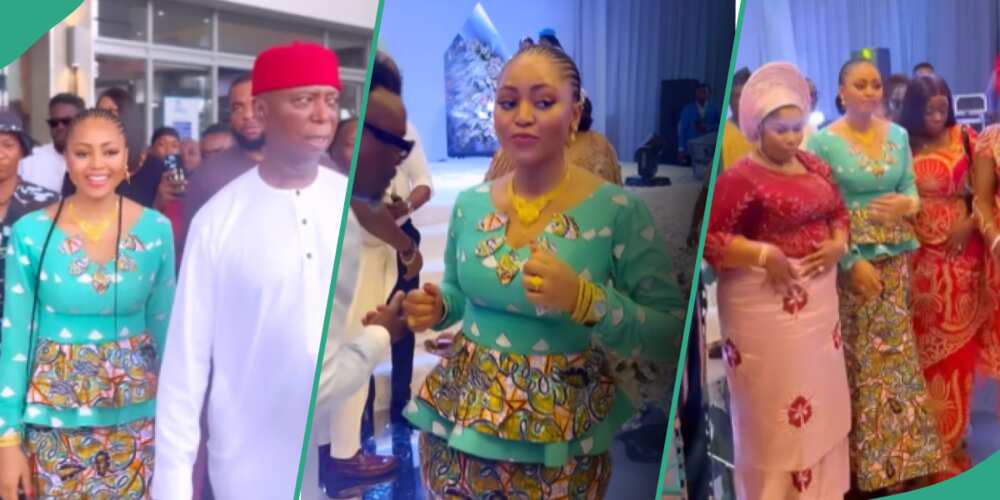 Photos of Regina Daniels at a wedding parry with her husband, Ned Nwoko