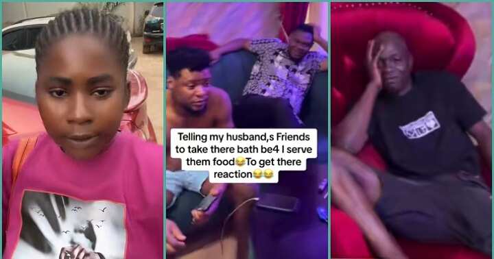 Woman goes viral for asking husband's friends to bath before eating in her house