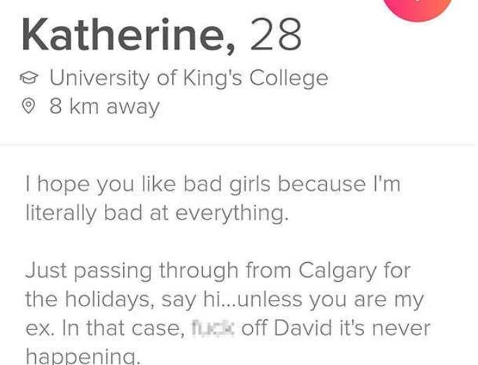 tinder bio