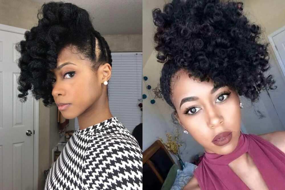 black natural hairstyles for medium length hair