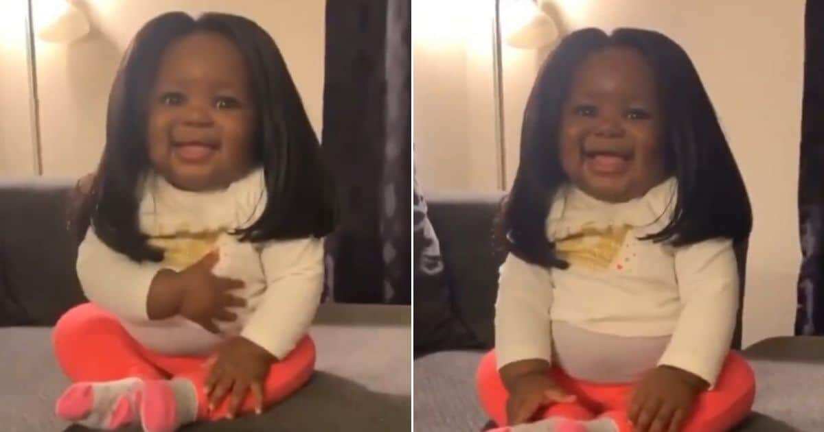 black baby with wig