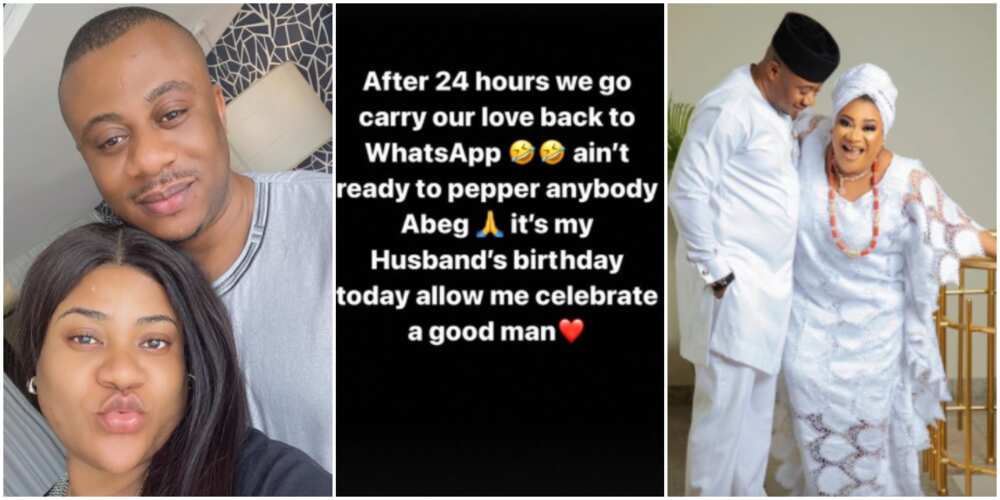 Actress Nkechi Blessing Tensions Fans, Shares Wedding-Like Photos to Celebrate as Hubby Turns a Year Older