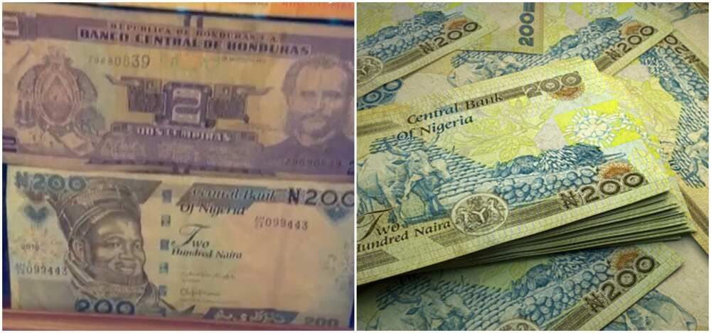 Nigerian man says he saw N200 Naira note among currencies such as Dollar in American store.