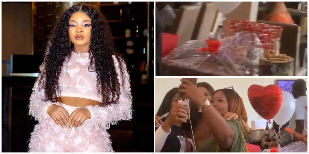 No mansions or cars? Reactions as fans gift BBNaija's Queen food tray, cake, shoes, other items