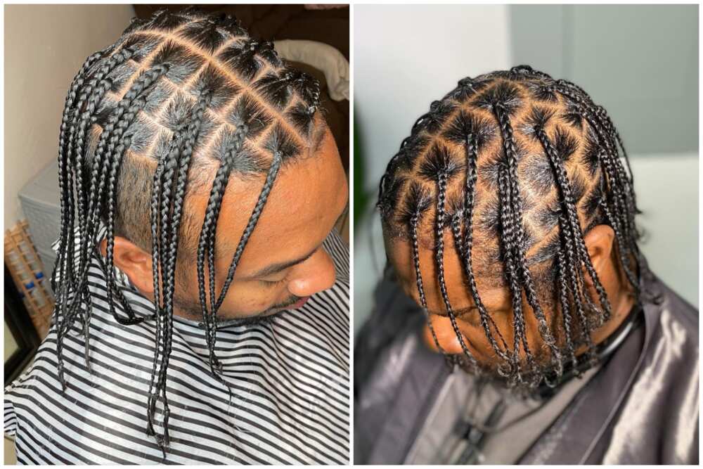 Box braids for men with long hair