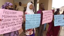 BREAKING: Families of abducted Abuja-Kaduna train passengers protest in Abuja