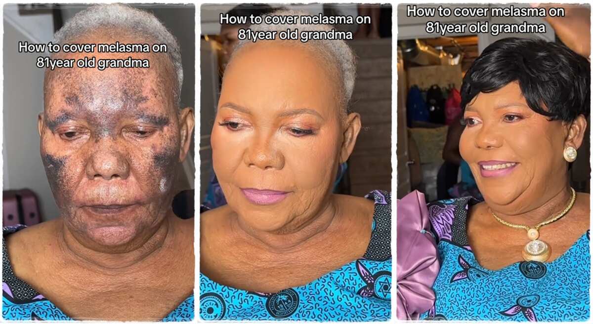 Old lady deals makeup