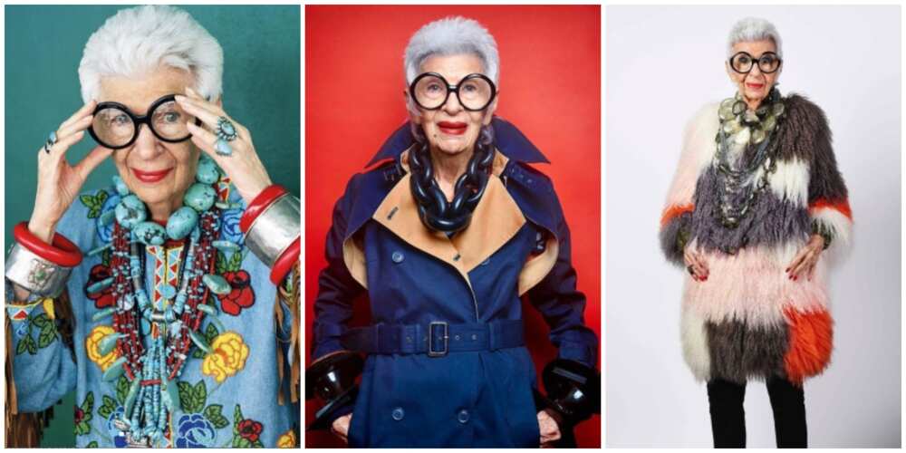 Photos of American fashion icon, Iris Apfel.