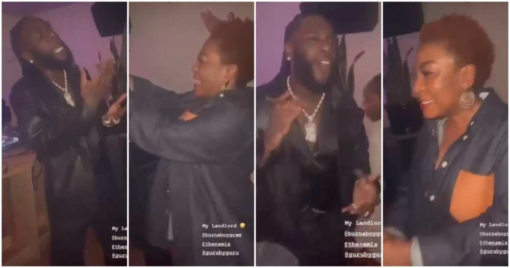 Burna Boy and mother vibing to KWAM 1's song.