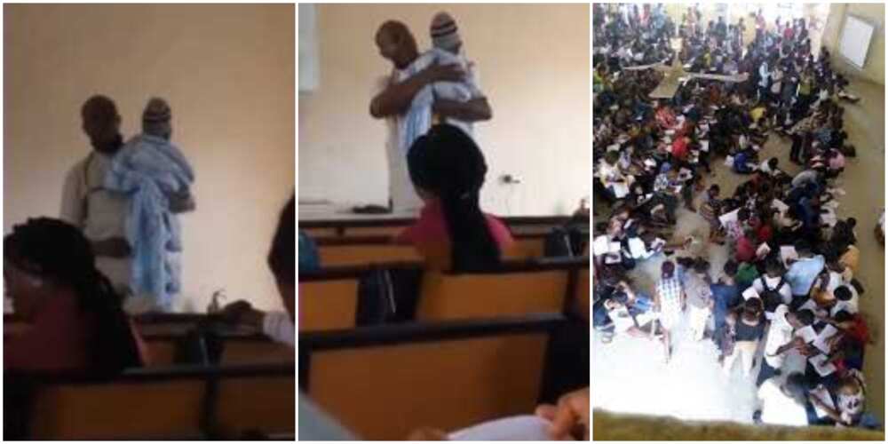 Kind Nigerian lecturer carries student's baby while lecturing in class, video goes viral