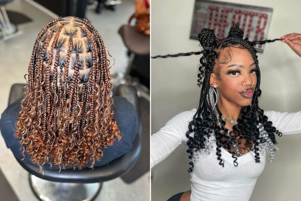 Small Knotless Braids w/ Curly Ends