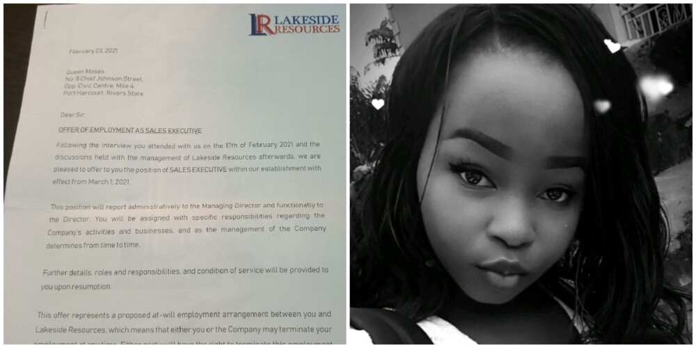 Lady gets job she didn't apply for after months of job-hunting, shares the appointment letter, many react