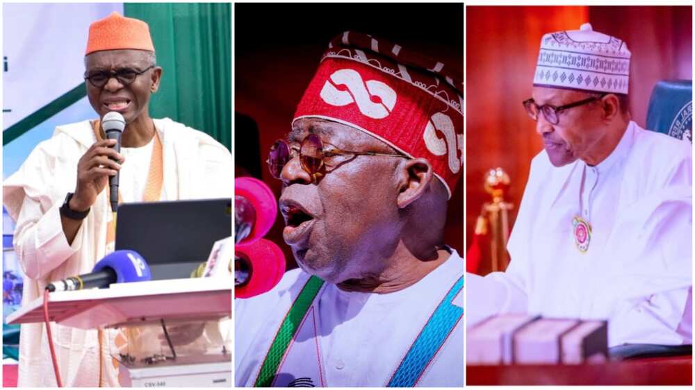 Nasir El-Rufai/Bola Tinubu/President Muhammadu Buhari/APC/2023 Election/Aso Rock Nasir El-Rufai/Bola Tinubu/President Muhammadu Buhari/APC/2023 Election/Aso Rock