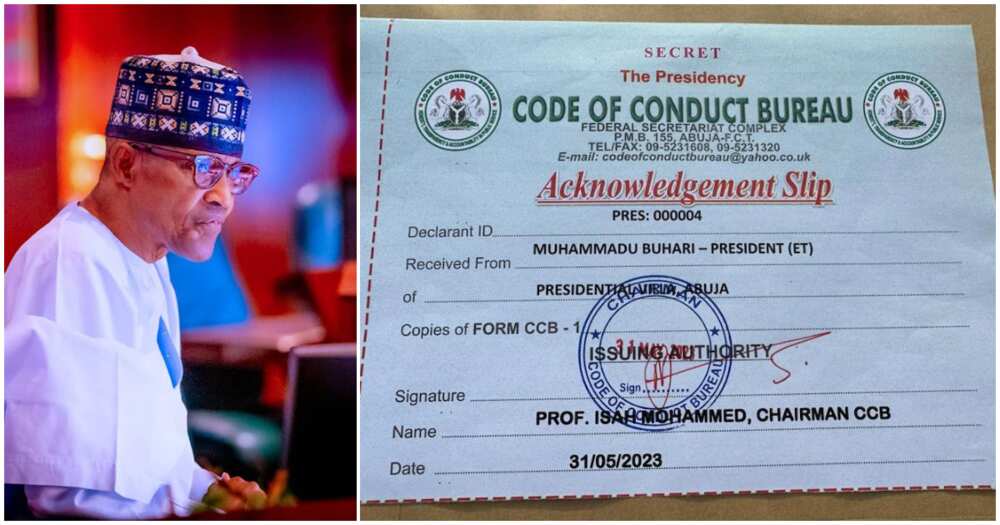 President Buhari/assets declaration form