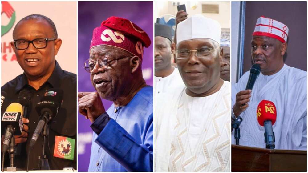 Atiku Abubakar/Bola Tinubu/Peter Obi/Rabiu Kwankwaso/APC/PDP/NNPP/Lanour Party/2023 election
