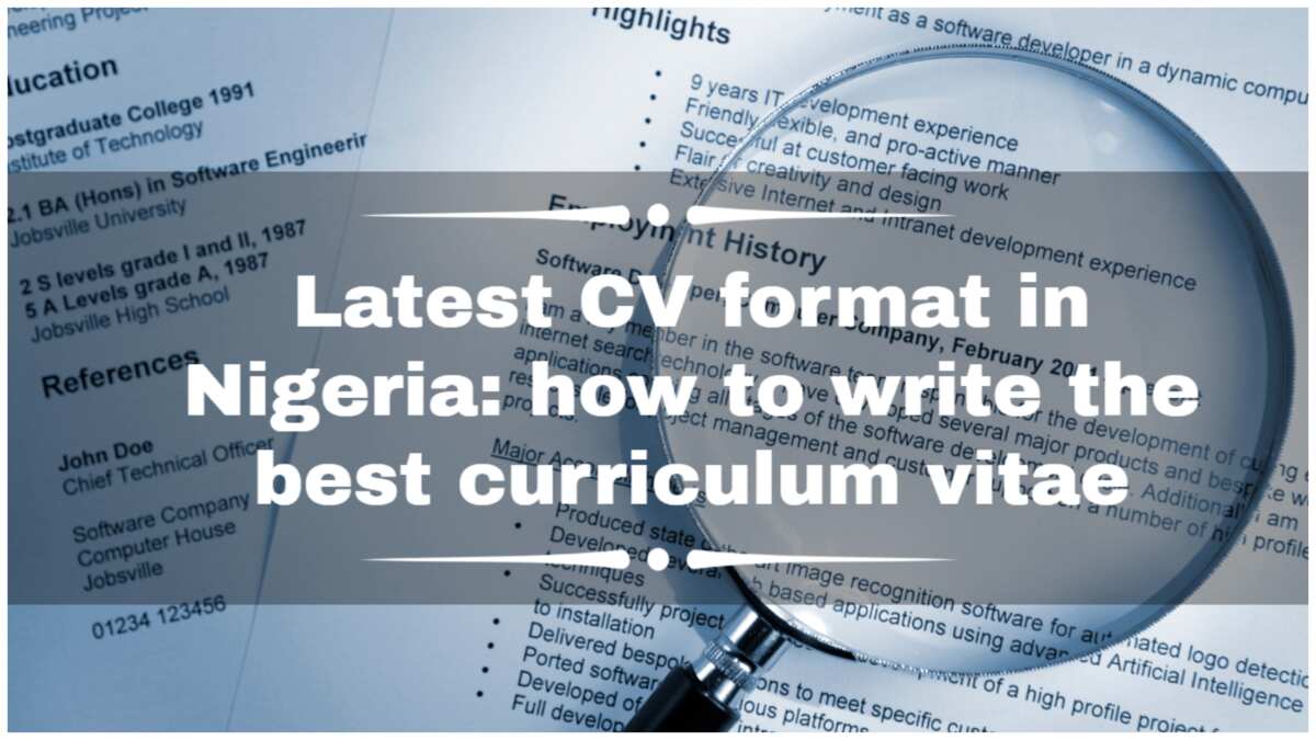 Example Of Cv Format In Nigeria