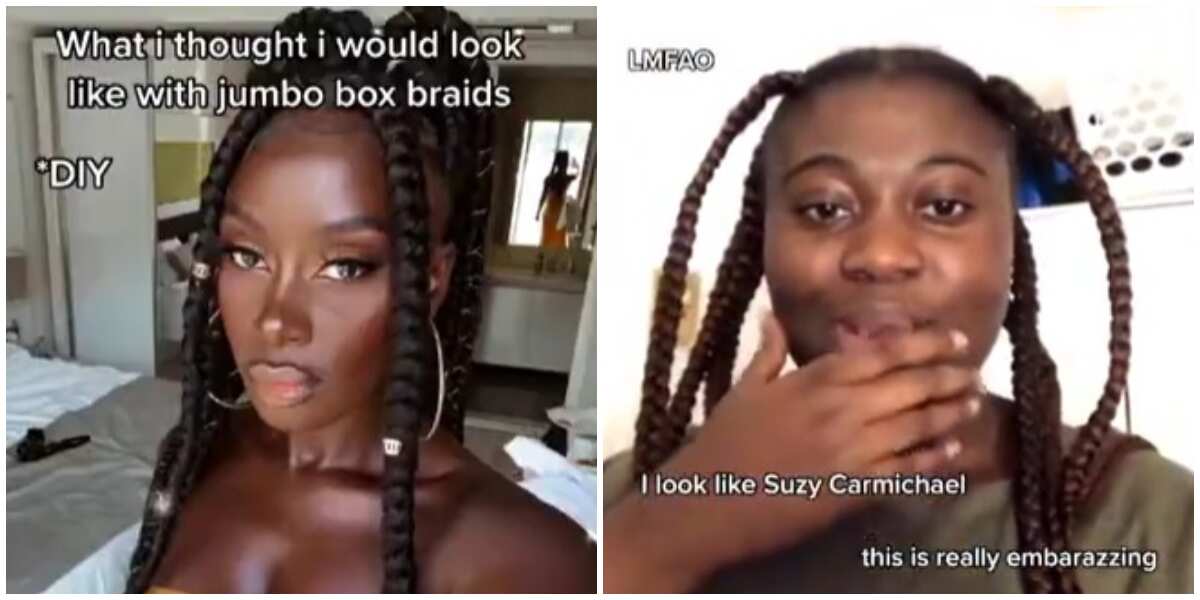 See what lady got after attempting to recreate jumbo braids on her own