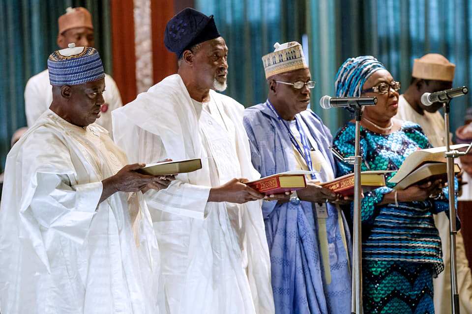 Buhari presides over swearing in ceremony of chairman, commissioners of FCSC