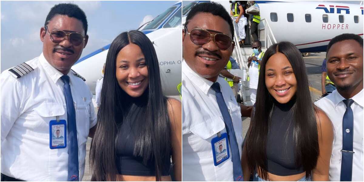 BBNaija Erica all smiles as she meets actress Omotola Jalade's husband