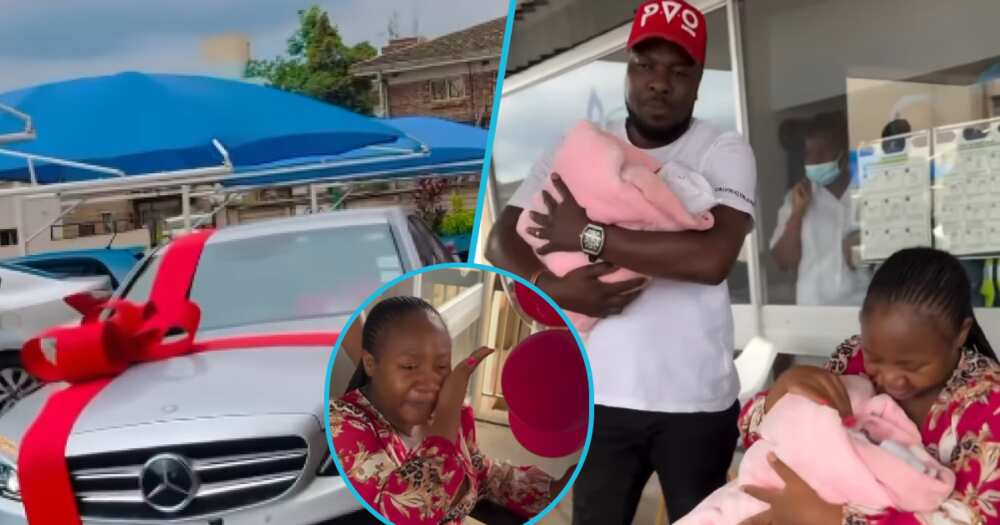 A woman received a luxurious Mercedes-Benz as a push gift from her husband