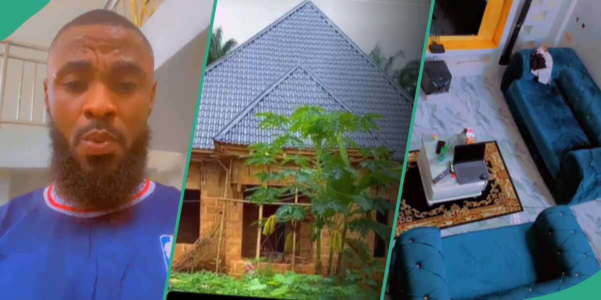 Watch the interior decor of village house this man built with underground parlour (video)
