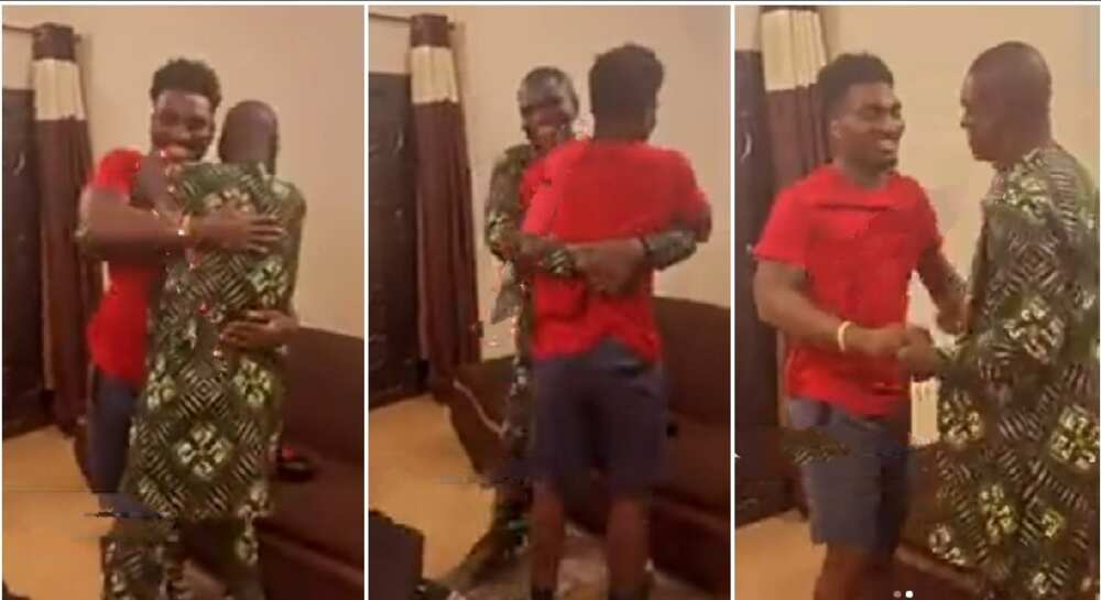 A Nigerian dad was shocked to have returned home and met his son who had been away to the US for 20 years.