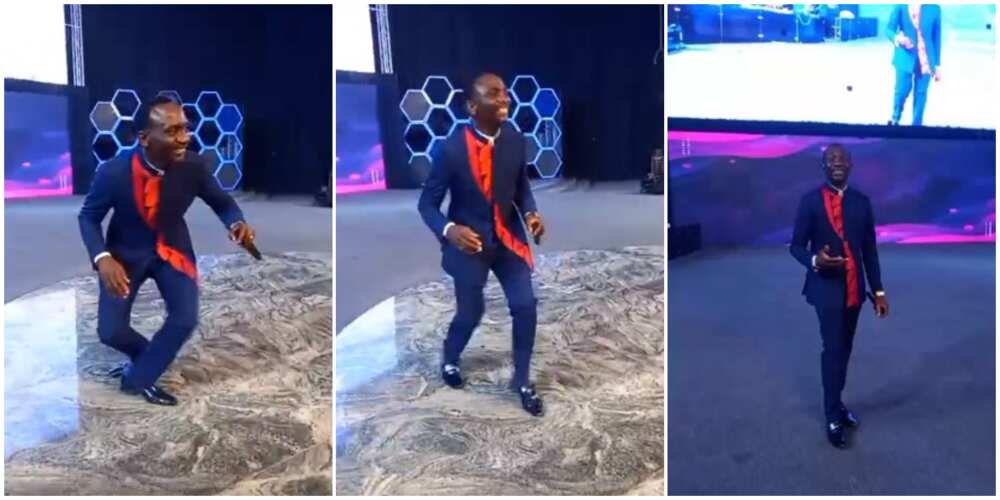 Reactions as Pastor Paul Enenche showcases unique legwork style as he dances on altar in video