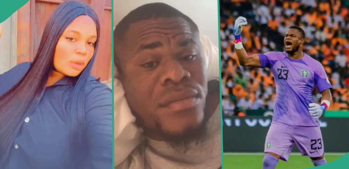 Nigerians react as married woman releases rare video showing Super Eagles goalkeeper Stanely Nwabali