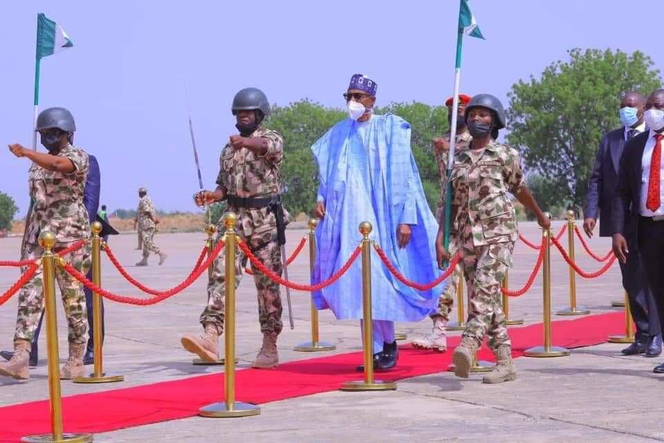 President Buhari has addressed troops.